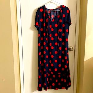 Banana republic, small size dress in navy blue and red